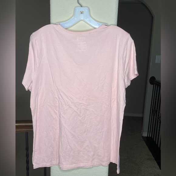 Time and Tru Pink Cotton Blend T Shirt - Picture 3 of 3